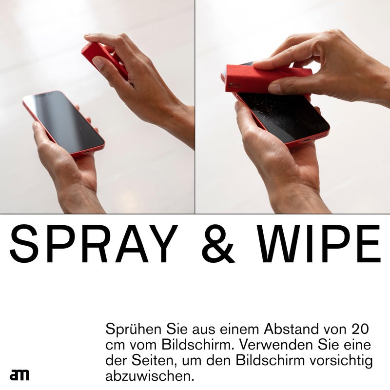 am Screen Cleaner Mist Spray with Microfiber Cloth Around â€“ Alcohol-Free, Streak-Free Screen Cleaning Kit for Smartphones, Tablets, Laptops, Smart TVs & Car Screens, 1 Pack, Pink - Image 4